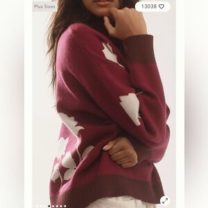 Maeve The Montana Mock-Neck Half Zip Sweater